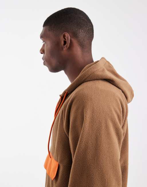 Nike Club half zip fleece in brown, 4 of 5
