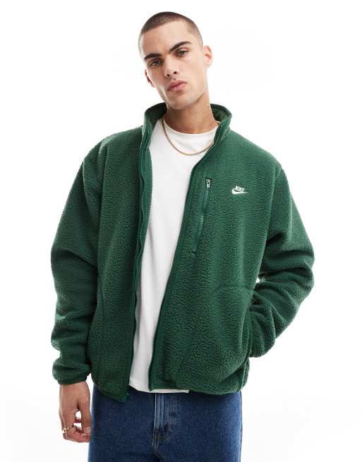 Nike fleece jacket green sale