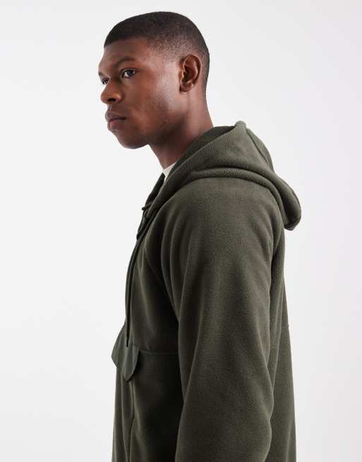 Nike Club half zip fleece in dark green, 4 of 5
