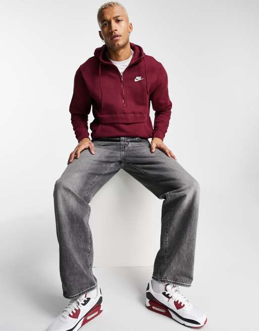 Nike burgundy best sale half zip