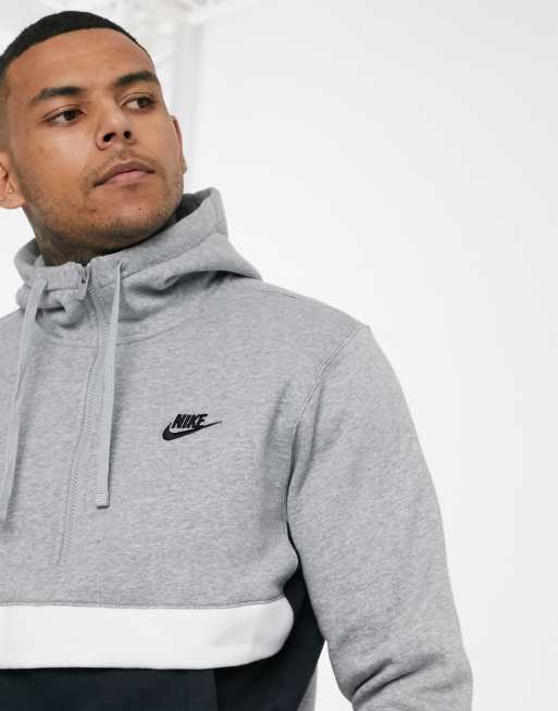 Nike Club half zip hoodie in gray