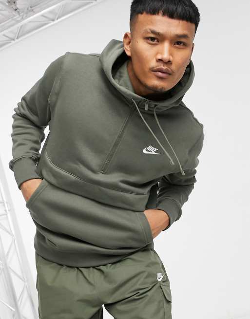 Nike club half 2024 zip hoodie khaki