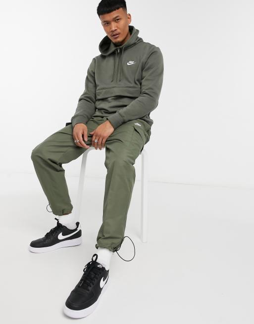 Nike club half zip hoodie khaki new arrivals