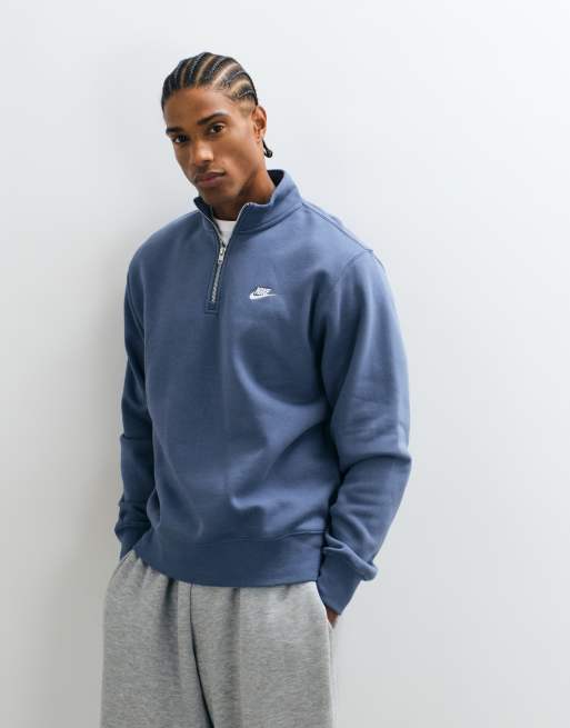 Nike Club half zip sweatshirt in blue, 5 of 5