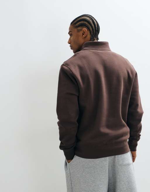 Nike Club half zip sweatshirt in brown, 3 of 5