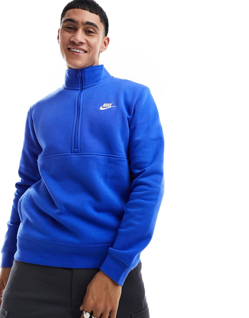 Nike Club half zip sweatshirt in navy