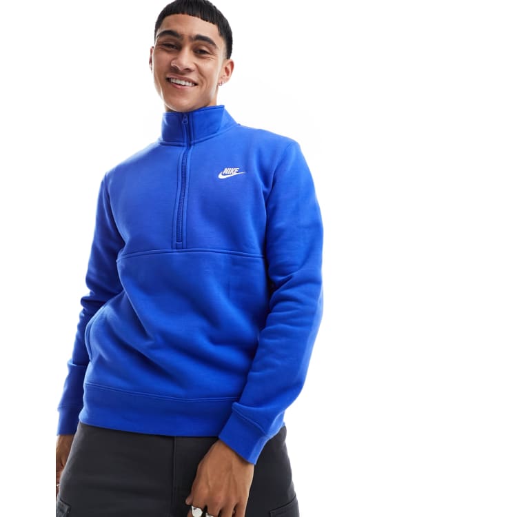 Nike Club half zip sweatshirt in navy