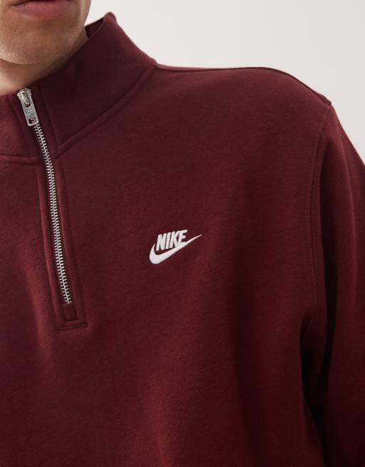 Nike Club half zip sweatshirt in red, 4 of 5