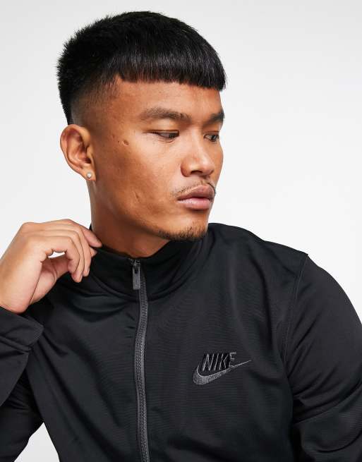 Nike black half store zip tracksuit