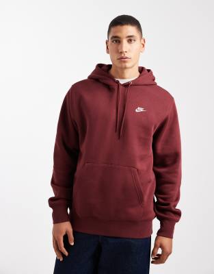 Nike Nike Club hoodie in burgundy-Red