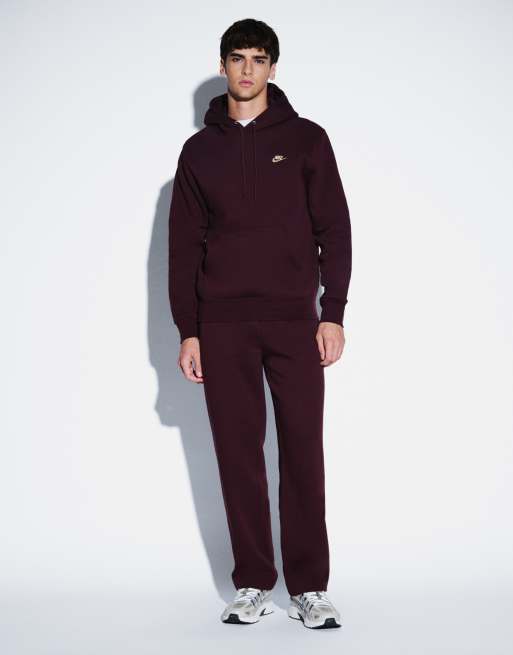 Nike Club hoodie in burgundy, 3 of 5