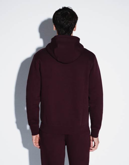 Nike Club hoodie in burgundy, 4 of 5