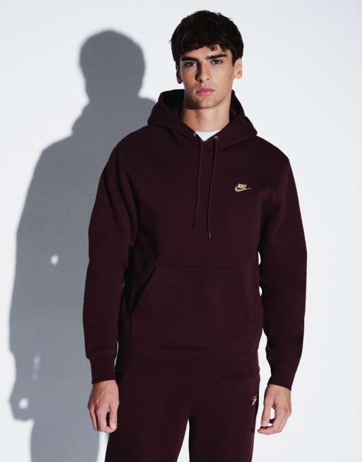 Nike Club hoodie in burgundy, 5 of 5