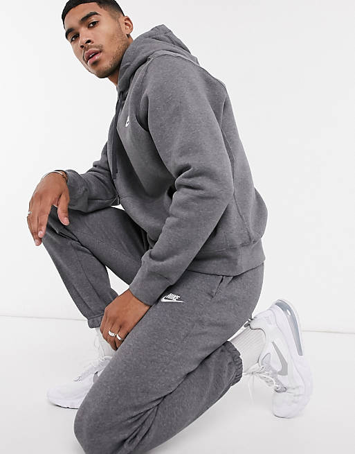 formaat extract Nu al Nike Club hoodie in dark grey | ASOS