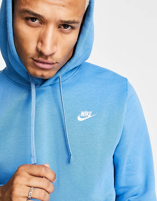 Moet Buitengewoon klasse Nike Club hoodie in dutch blue | ASOS
