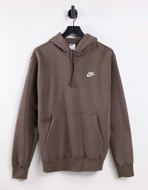 nike club sweatshirt in ironstone brown