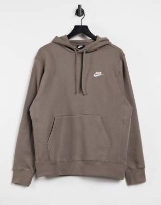 nike club hoodie in khaki