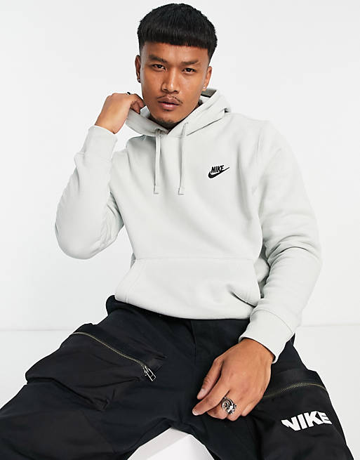 Nike Club hoodie in light silver | ASOS