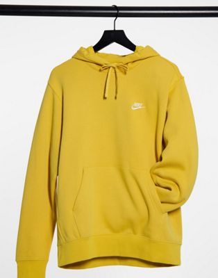 nike club hoodie yellow