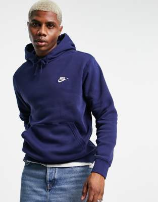 nike navy club hoodie