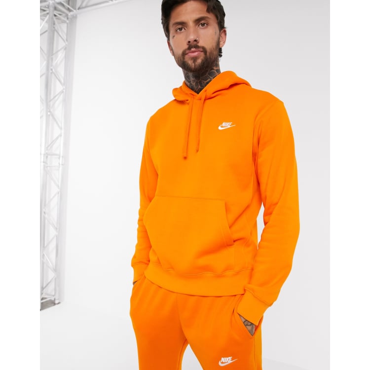 Orange nike zip up on sale hoodie