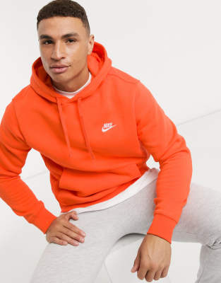 nike club hoodie orange