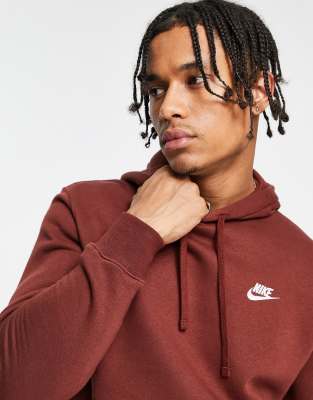 Nike Men's Sportswear Club Fleece Pullover Hoodie In Brown ModeSens