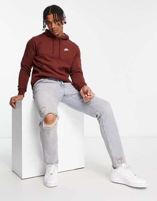 bala templo Viaje Nike Club hoodie in oxen brown | ASOS