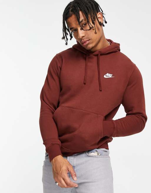 red hoodie brown