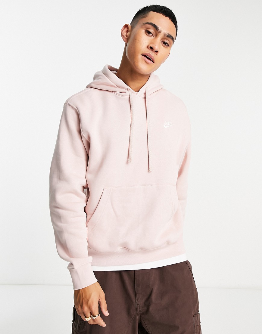 Nike Club hoodie in pink oxford