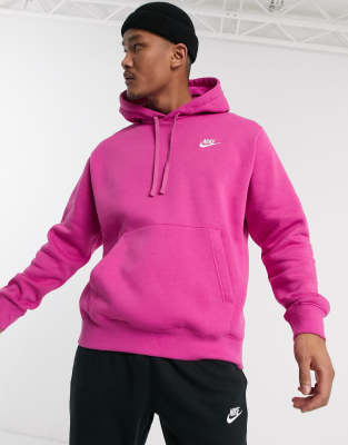 nike club logo hoodie pink