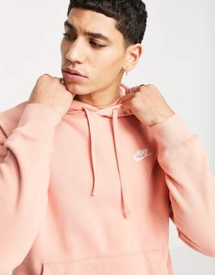 nike club hoodie pink