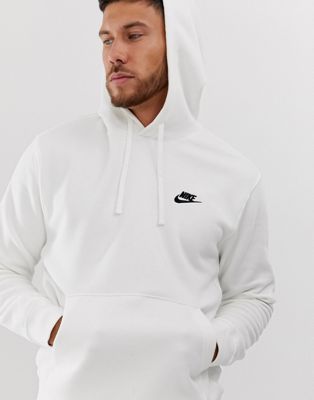 nike club hoodie in white