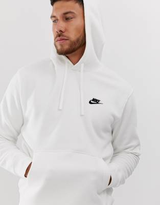 nike club hoodie white
