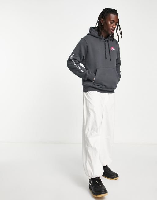 Nike - Club - Hoodie met dubbel logo in donkergrijs, 4 van 4