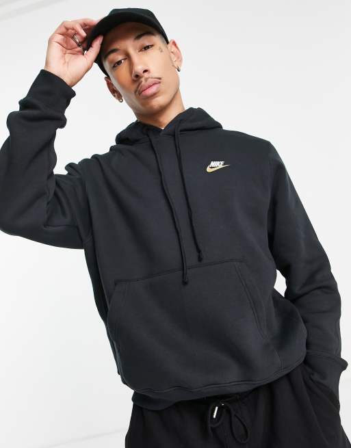 Nike - Club - Hoodie met metallic logo in zwart, 3 van 4