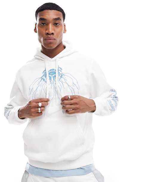 Nike Club hoodie with front print in white - view 1