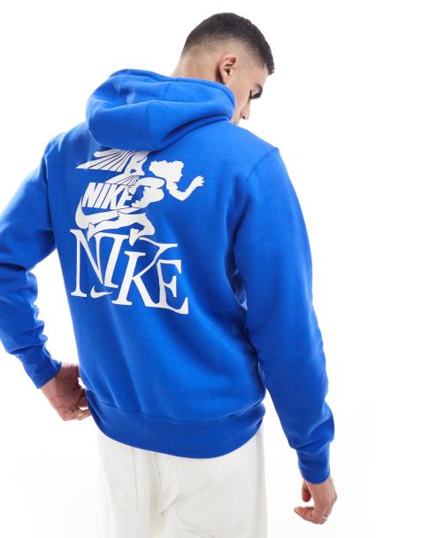 Nike Club hoodie with victory graphic in blue - view 1