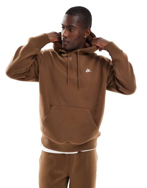 Nike Club - Hættetrøje i brun - view 1