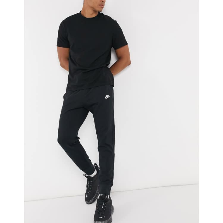 Nike Club jersey cuffed joggers in black ASOS