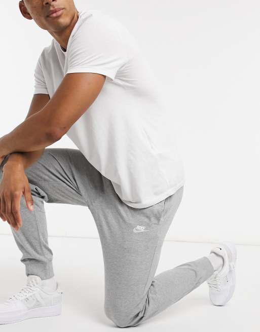 Nike Club jersey cuffed joggers in grey