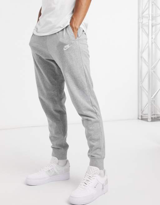 Nike - Club - Jersey joggingbroek met boorden in grijs