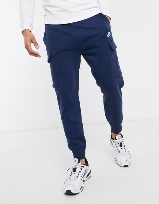 Nike Club - Joggers cargo in pile, colore blu navy