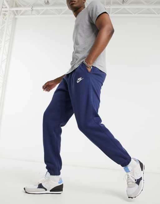 Nike Club - Joggers casual con fondo elasticizzato blu navy