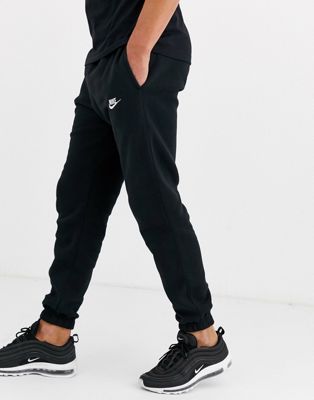 Nike Club - Joggers casual neri con fondo elasticizzato-Nero