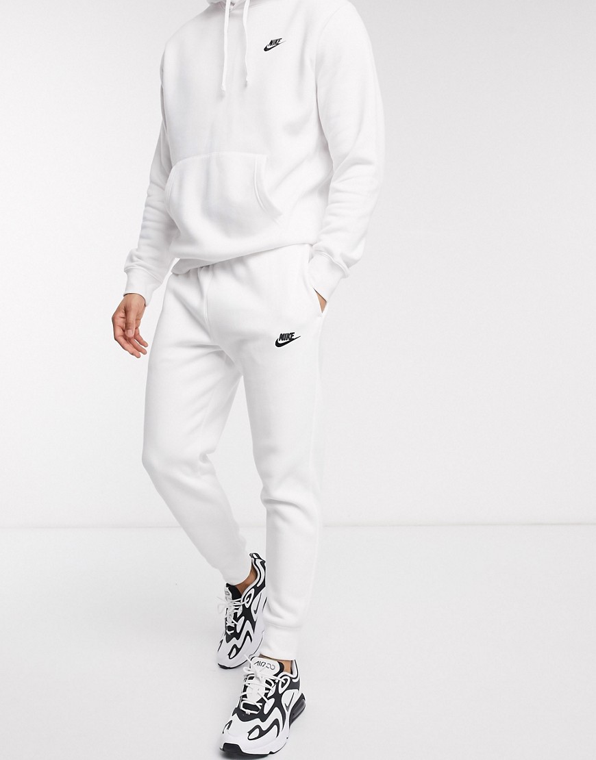 Nike Club - Joggers con fondo elasticizzato bianchi-Bianco