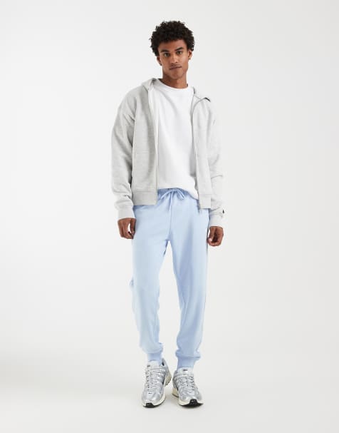 Nike - Club - Joggingbroek van badstof met aansluitende boorden in lichtblauw - view 1
