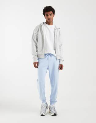 Club - Jogginghose aus French Terry in Hellblau mit Bündchen Blau L
