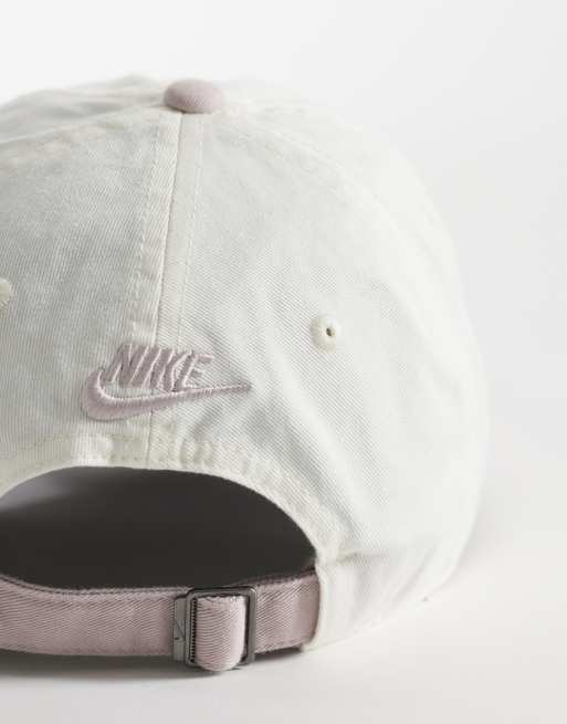 Nike Club Just do it. cap in white and baby pink, 3 of 3