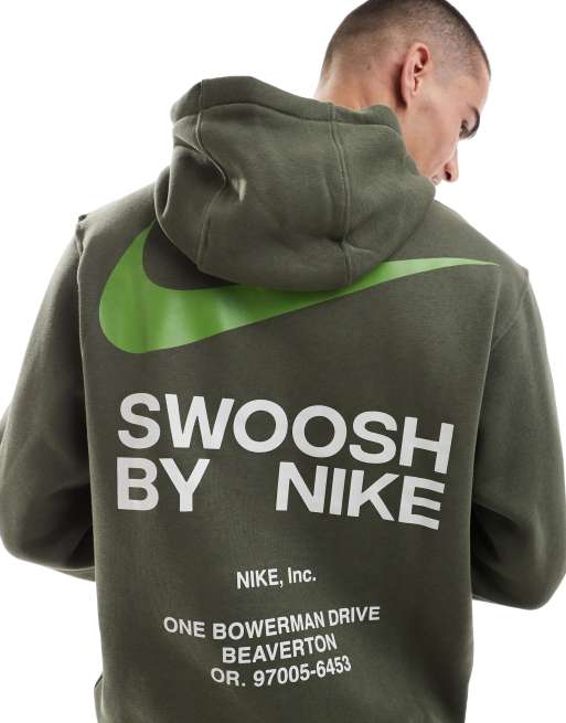 Nike – Club – Kakifärgad huvtröja med Swoosh-logga baktill, 3 av 4